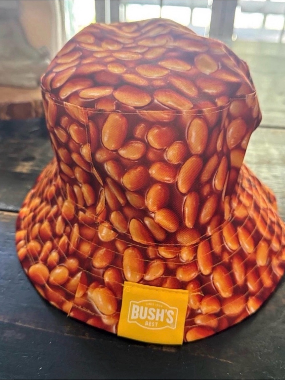 Brown Peanut-Print Bucket Hat for Men